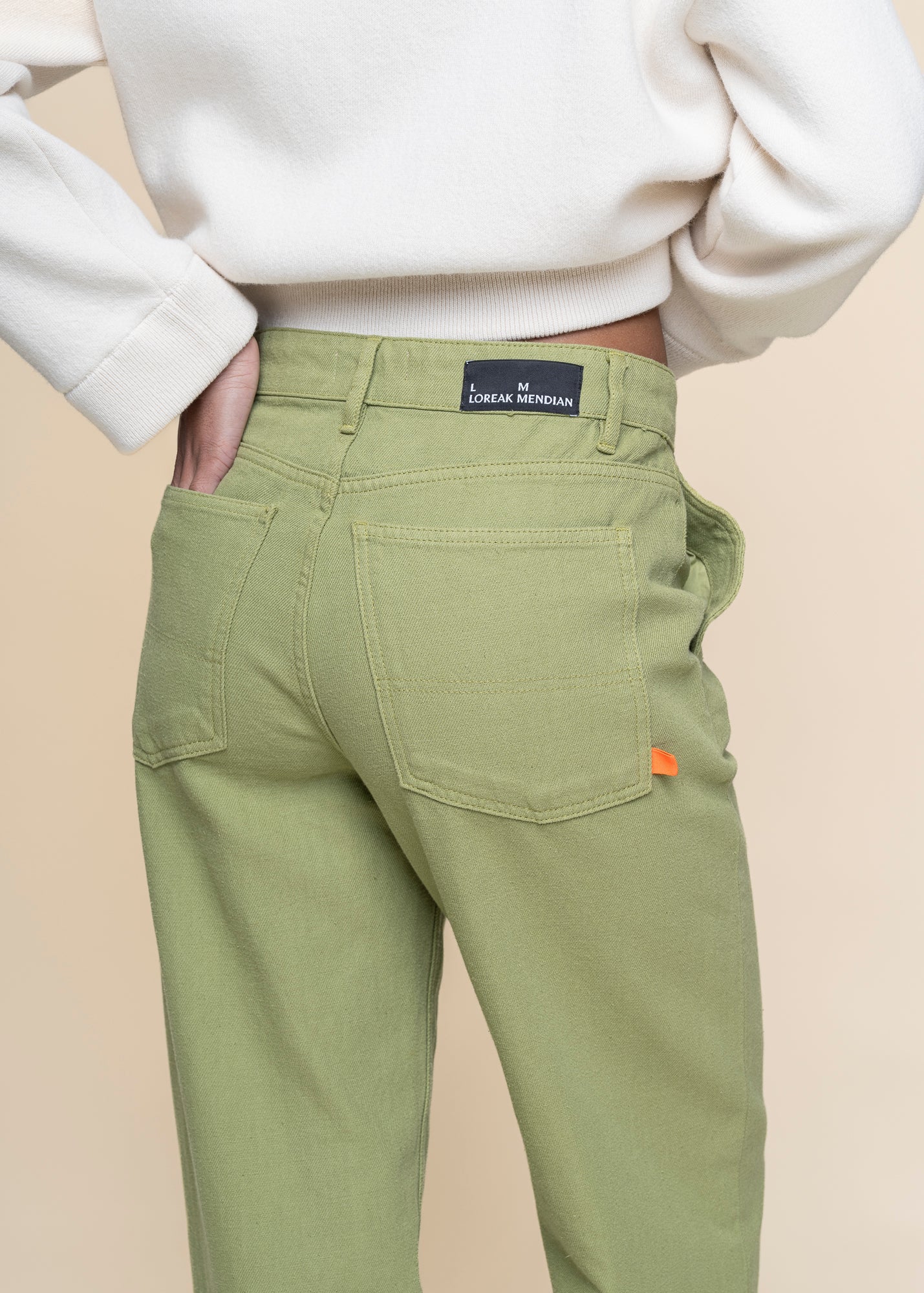 Pantalon droit en coton bio | vert "mirena - laurel"