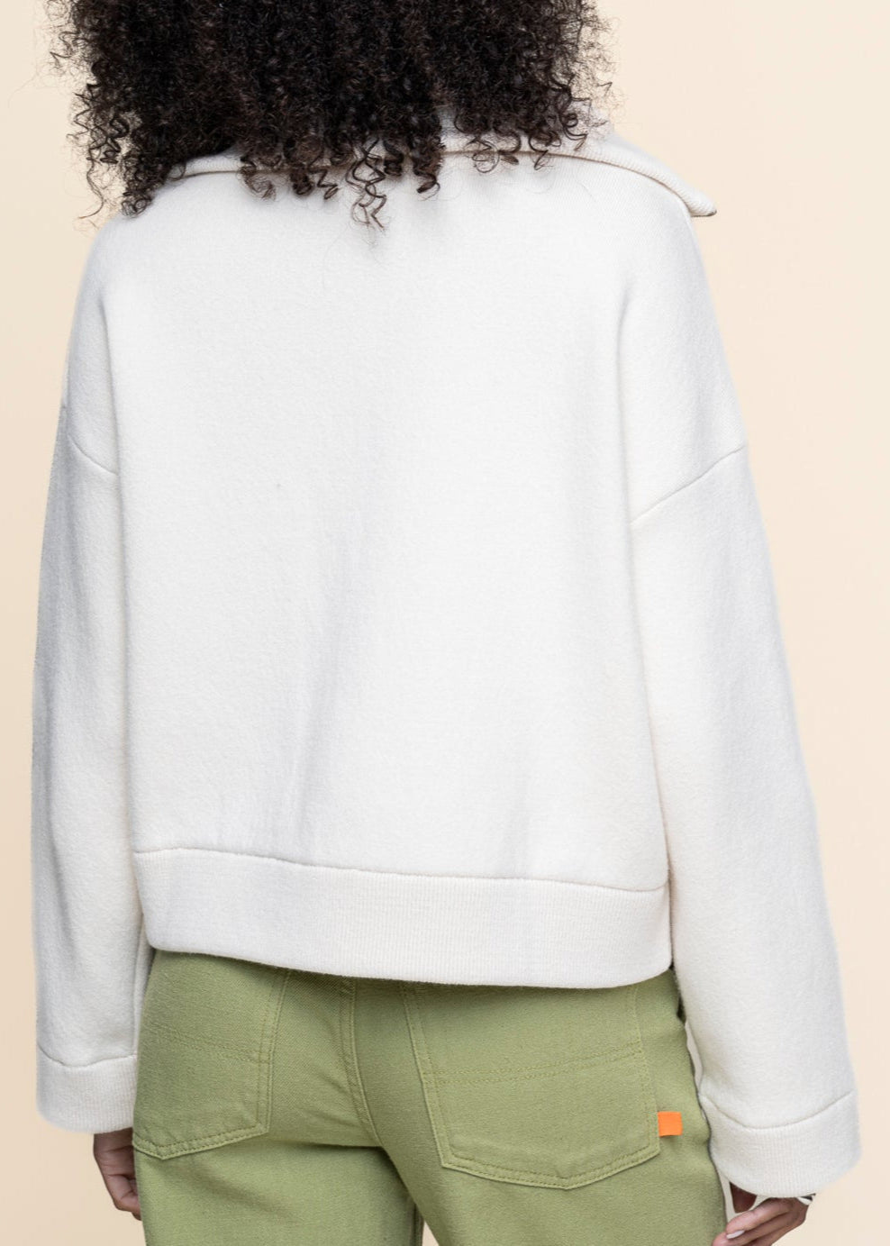 Veste en coton et laine bio | beige "joaniaas - oatmilk"