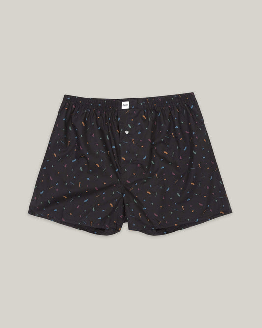 Caleçon noir à motifs en coton bio - Roller Underwear black