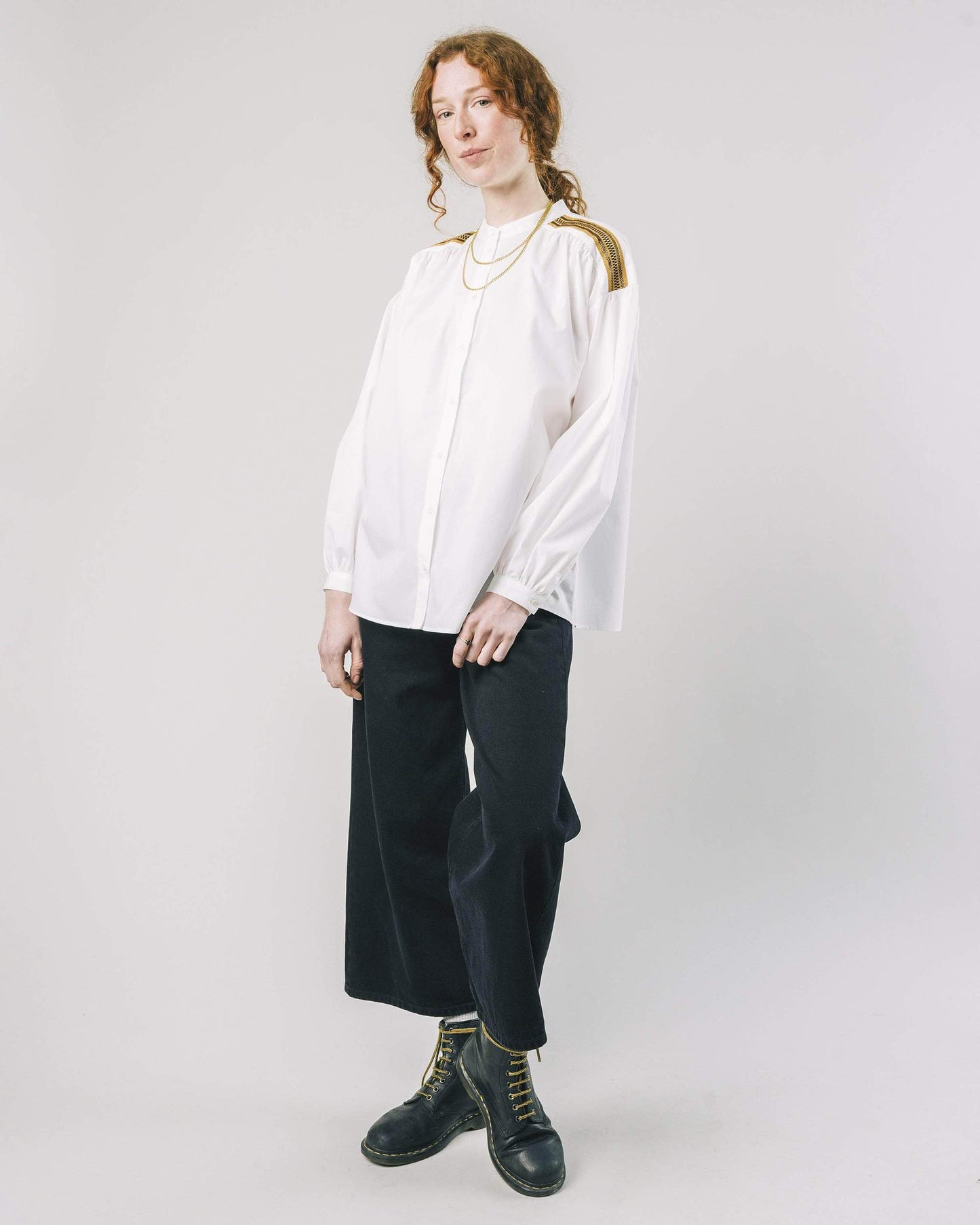 Blouse blanche en coton biologique - Ribbon Boho OffWhite