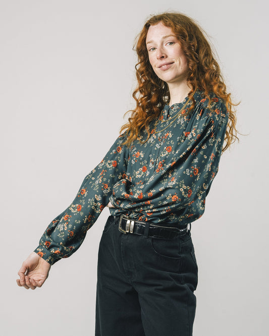 Blouse fleurie en ecovero - Dalia Boho Blouse Ocean