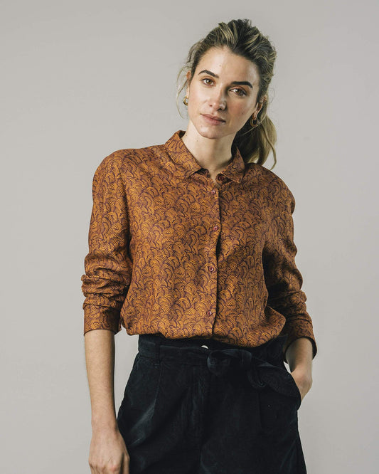 Chemise à motifs en ecovero - Palm Regular Gold