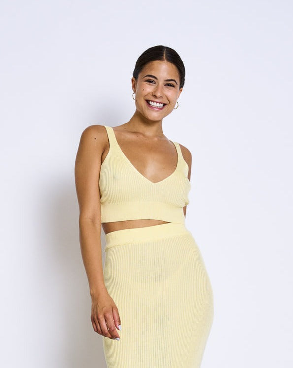 Bralette jaune clair en EcoVero - BEJA faded lemon