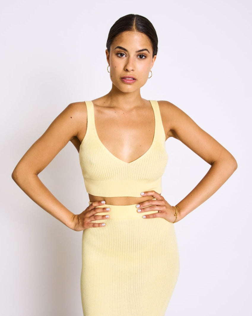 Bralette jaune clair en EcoVero - BEJA faded lemon