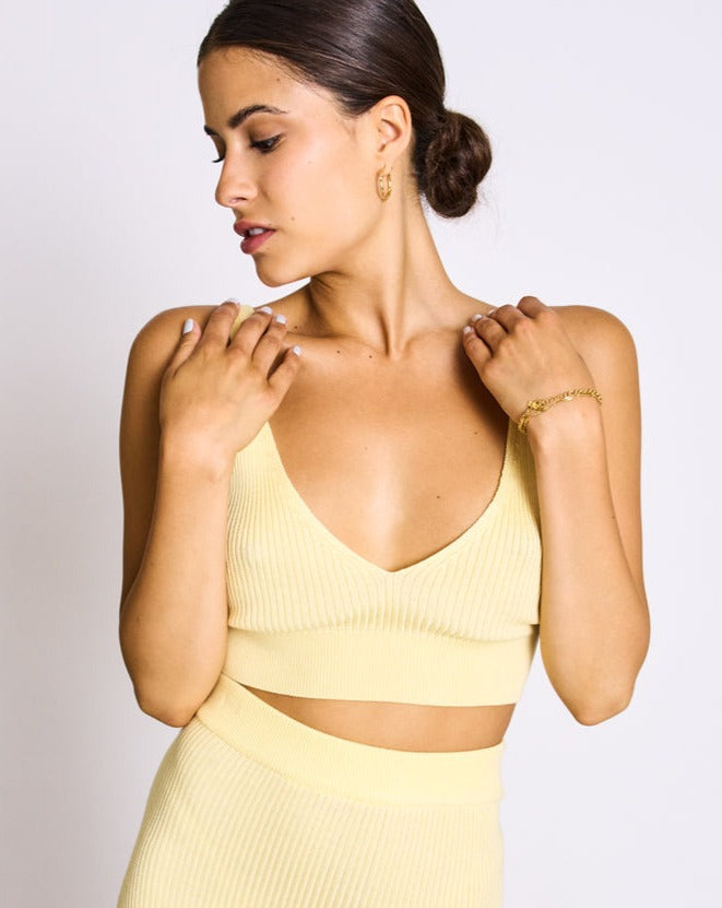 Bralette jaune clair en EcoVero - BEJA faded lemon
