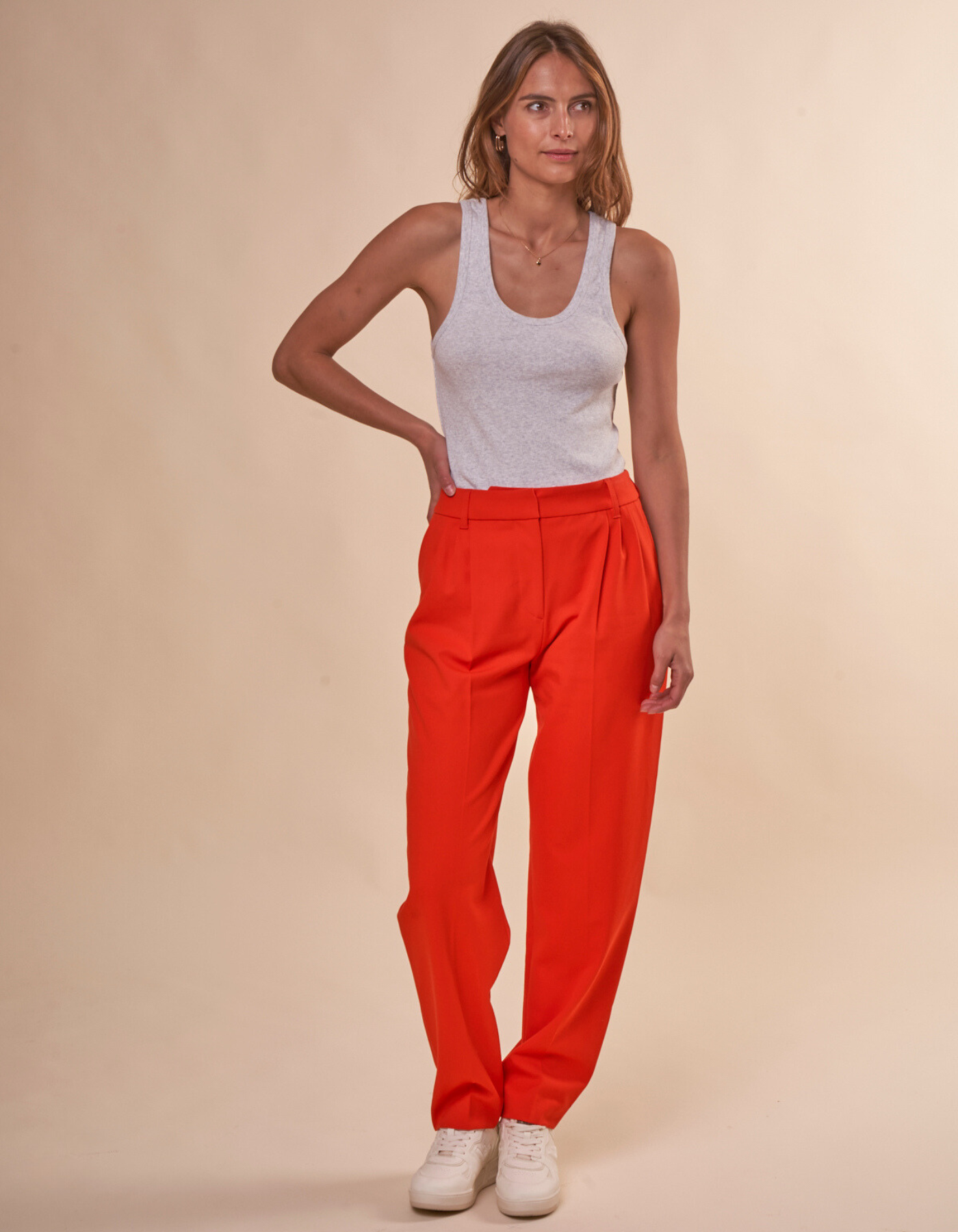 Pantalon ample en recyclé et ecovero | Orange "meme trousers orange"