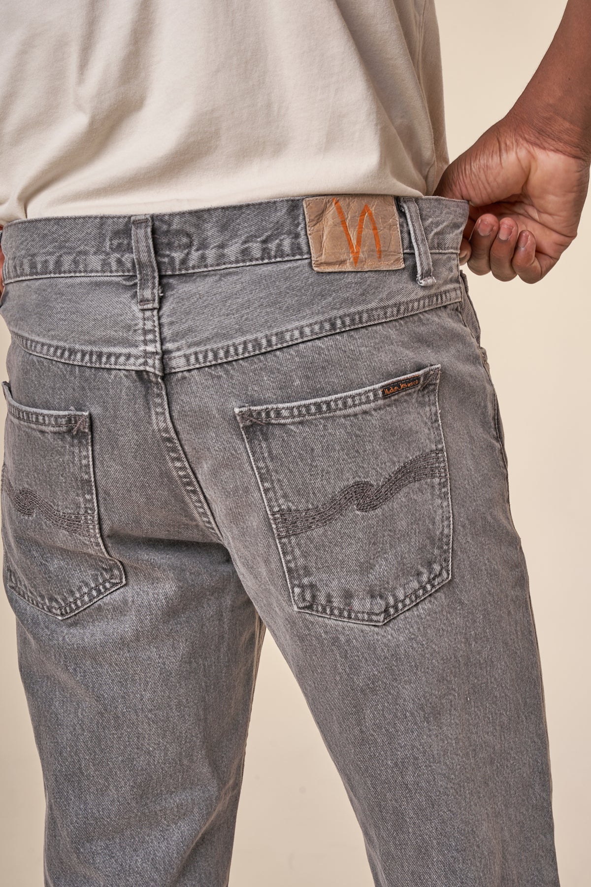 Jean fuselé gris en coton bio - steady eddie ii mountain grey