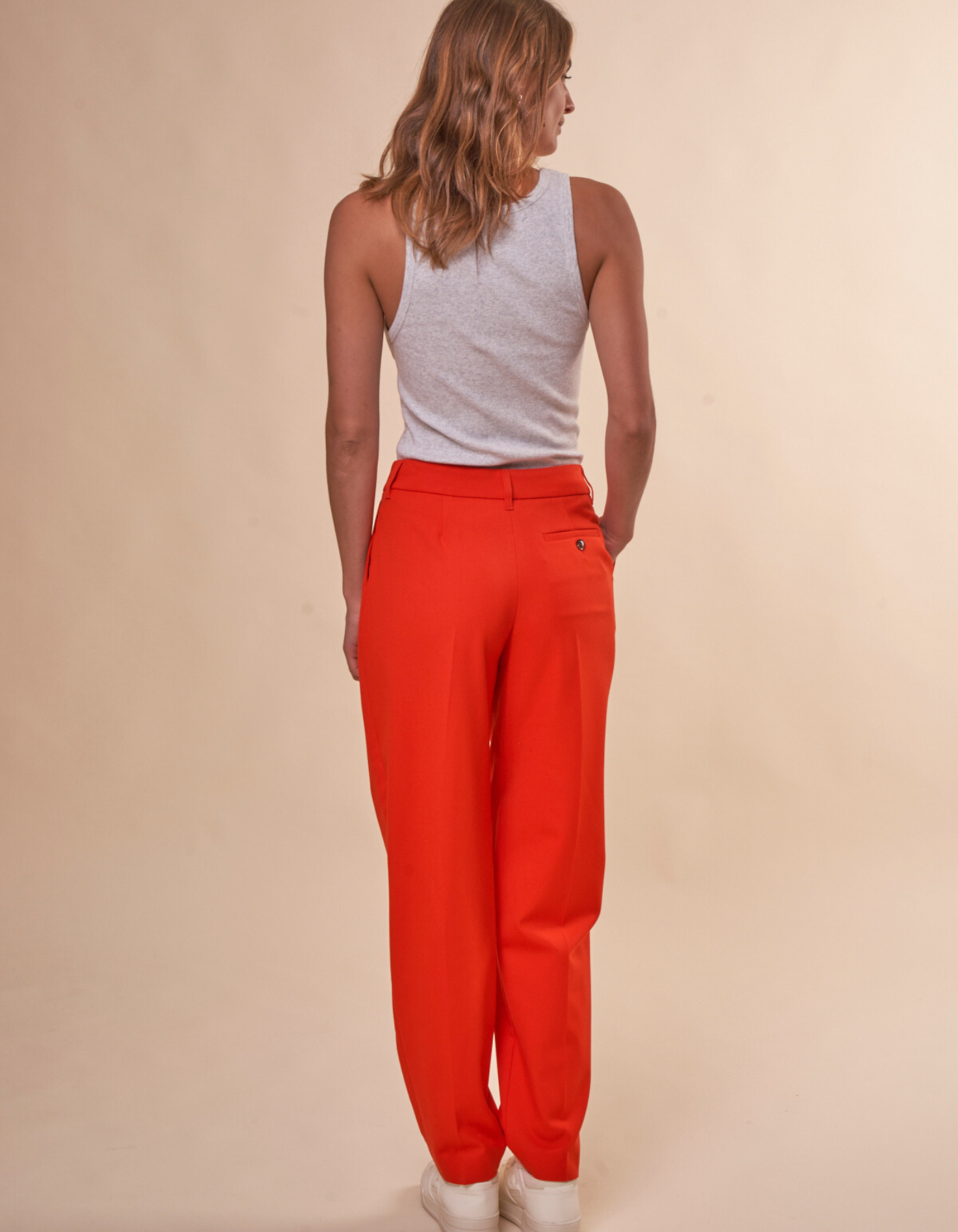 Pantalon ample en recyclé et ecovero | Orange "meme trousers orange"