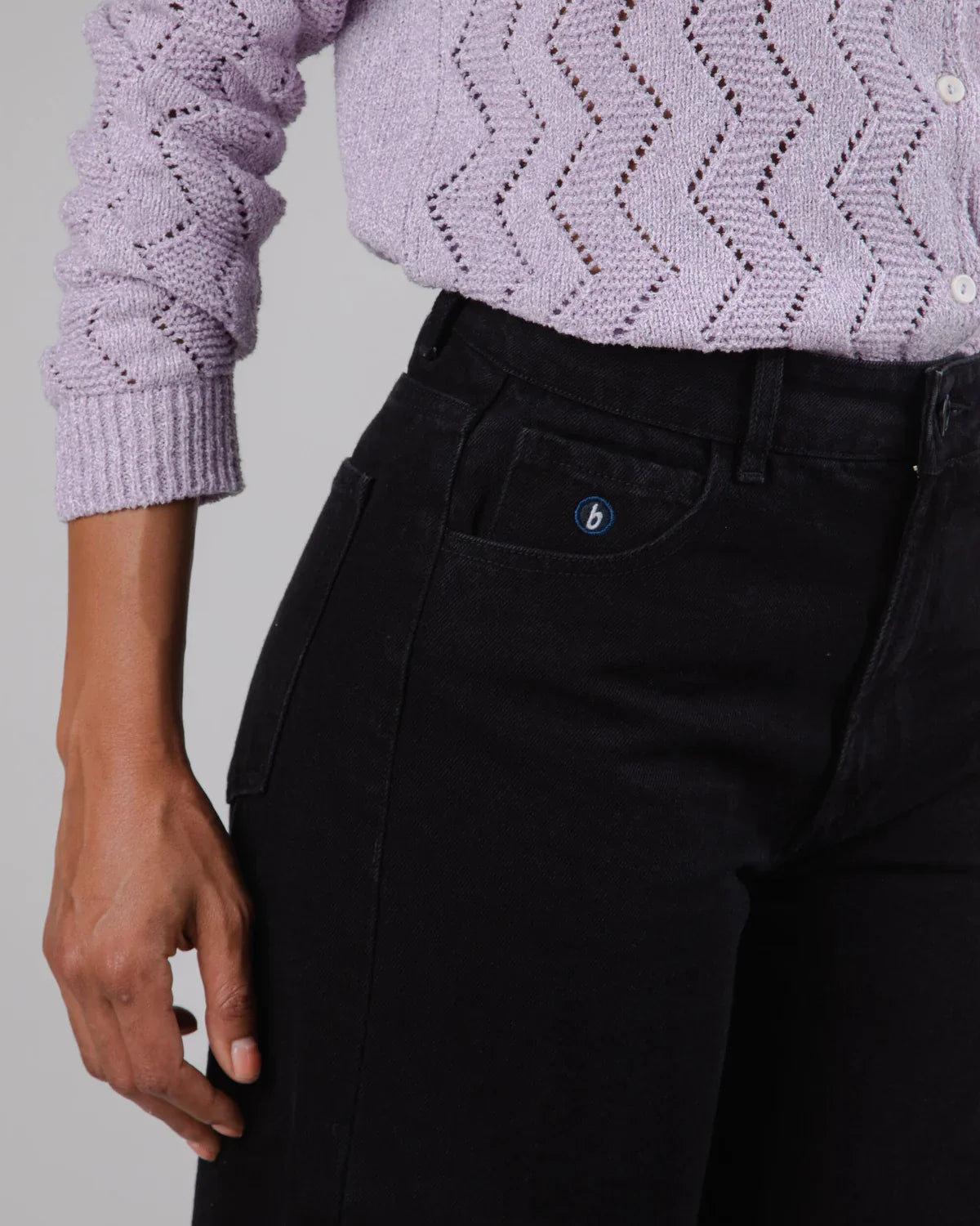 Pantalon ample en coton bio | Noir "5 pocket pants black"