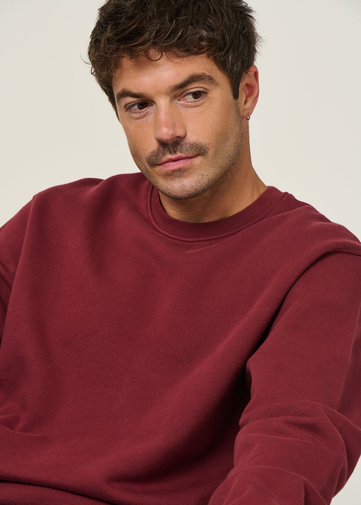 Sweat oversize en coton bio | bordeaux