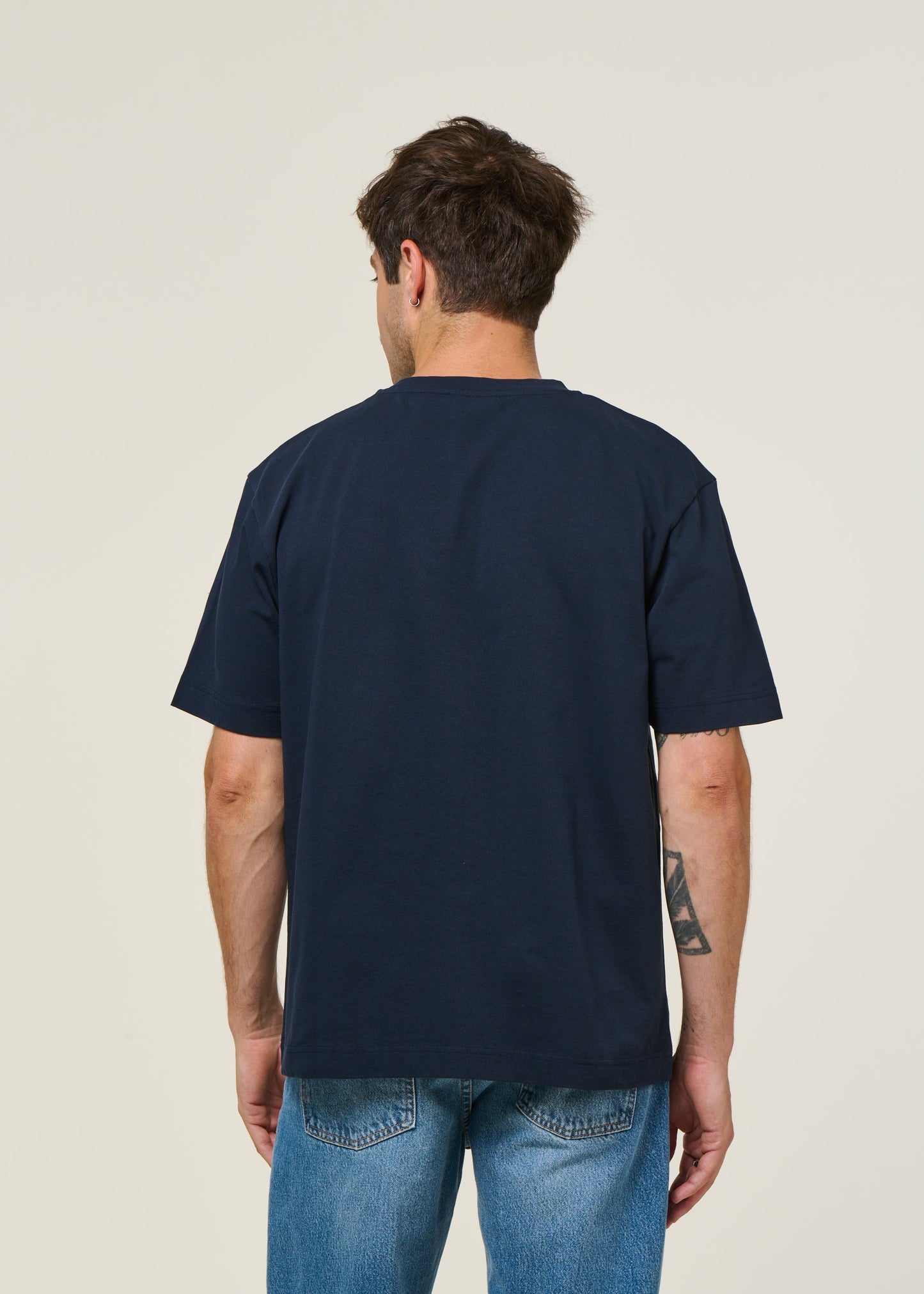 T-shirt oversize en coton bio | bleu marine