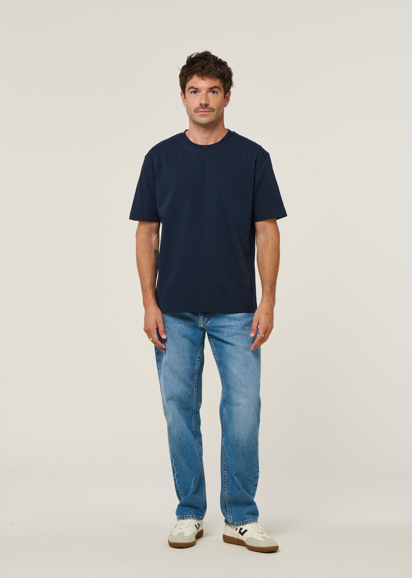 T-shirt oversize en coton bio | bleu marine