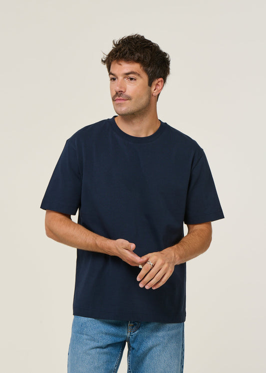 T-shirt oversize en coton bio | bleu marine