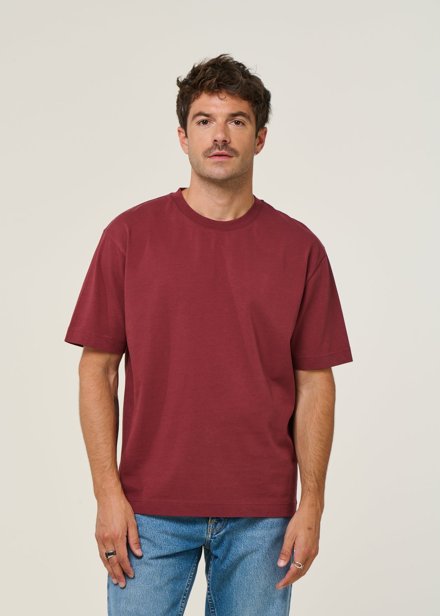 T-shirt oversize en coton bio | bordeaux