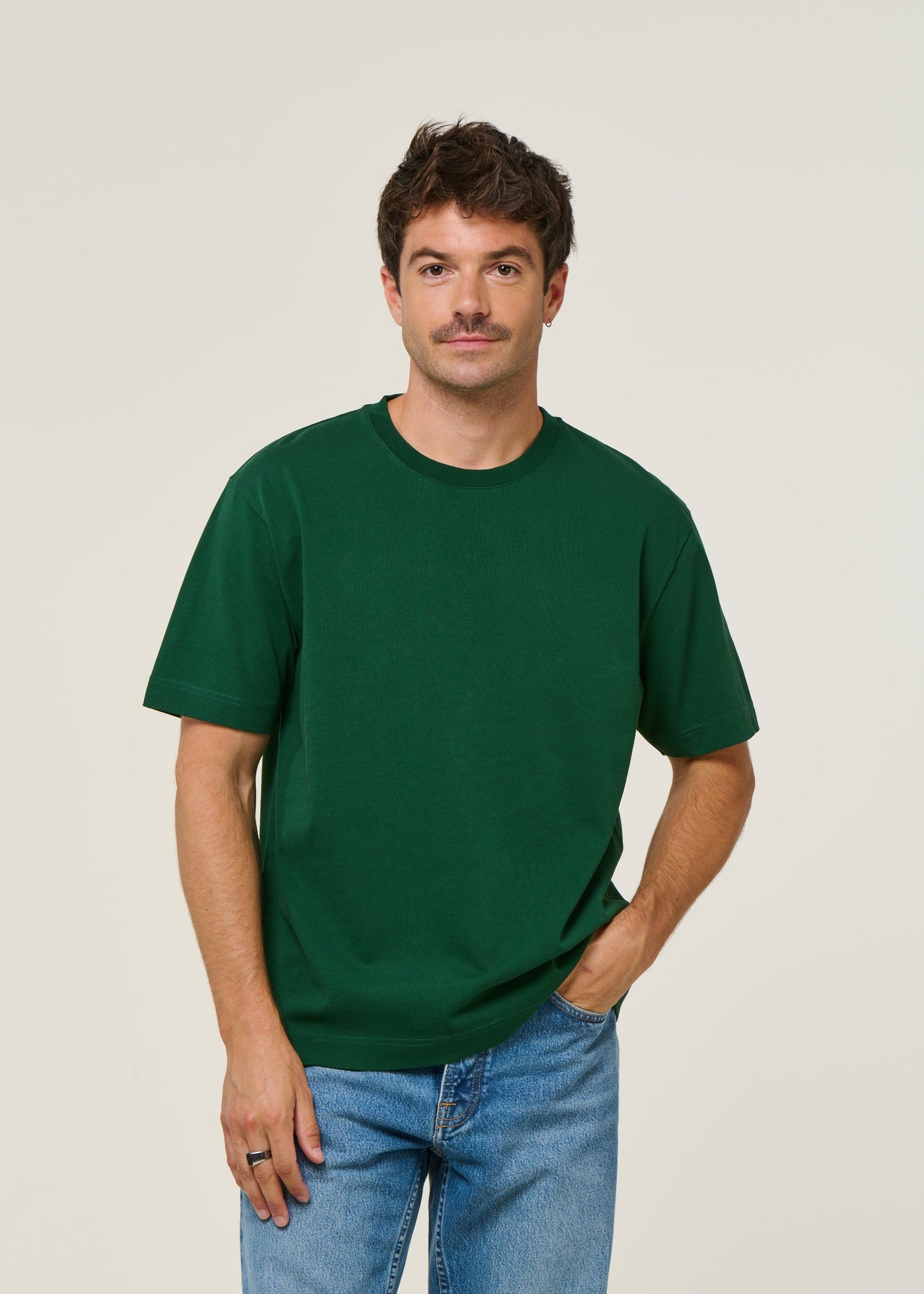 T-shirt oversize en coton bio | vert forêt