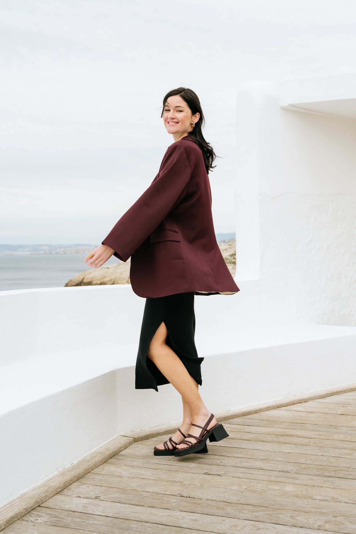 Blazer ample en matières recyclées | bordeaux "durance intense rust"