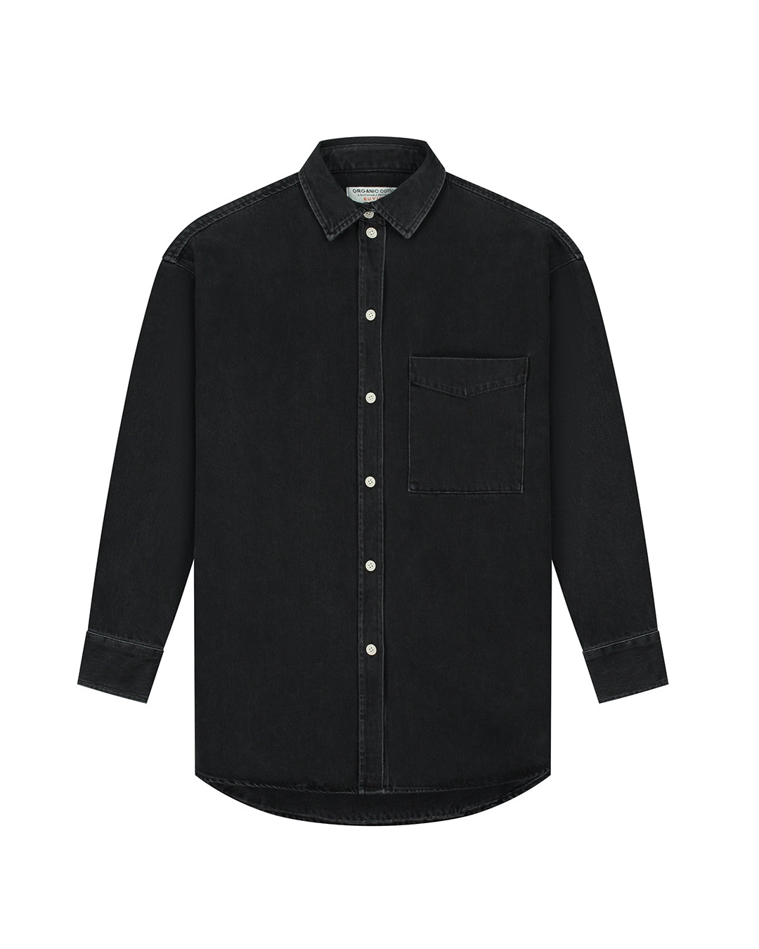 Chemise denim en coton bio et refibra | noir "selina shirt washed black"