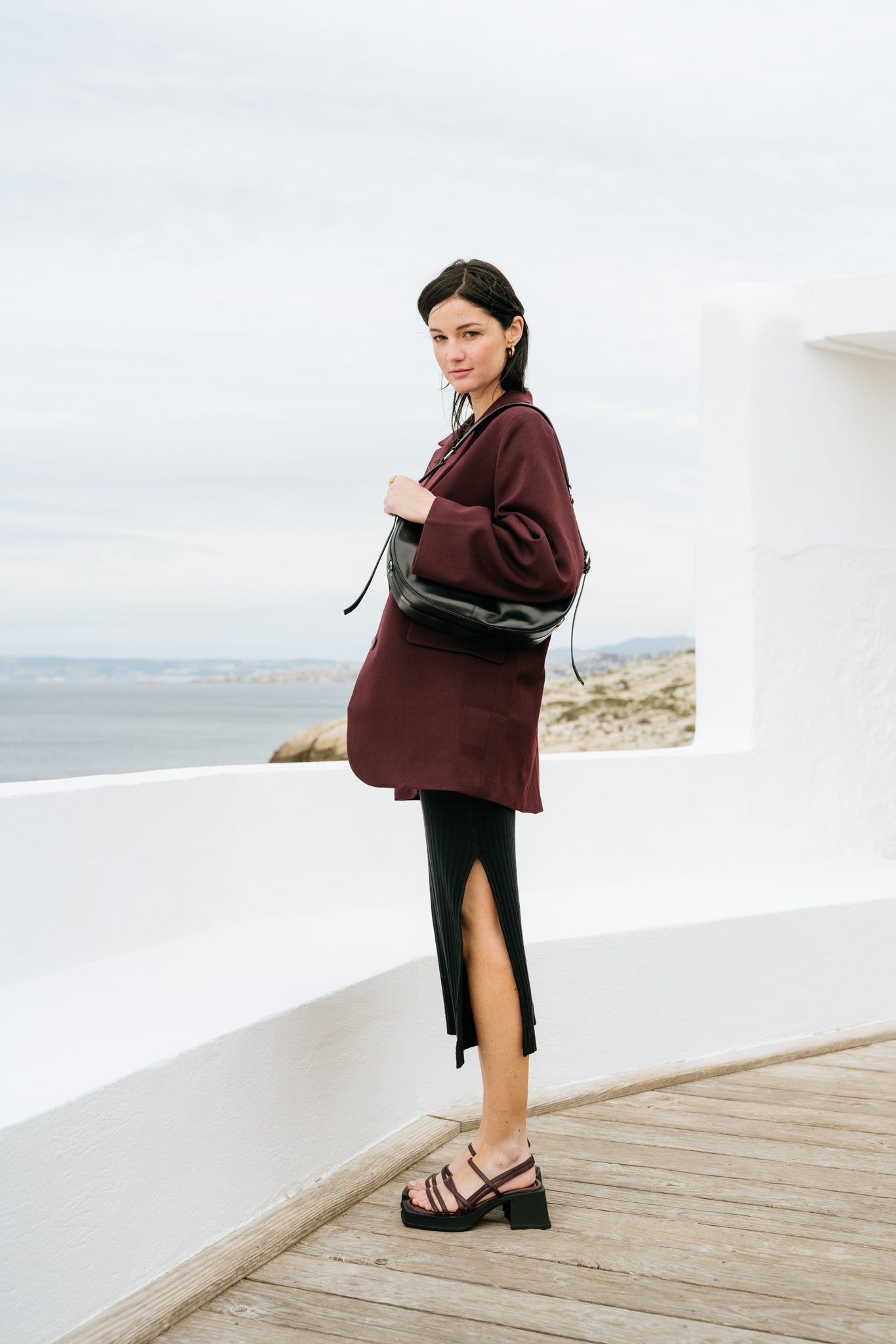 Blazer ample en matières recyclées | bordeaux "durance intense rust"