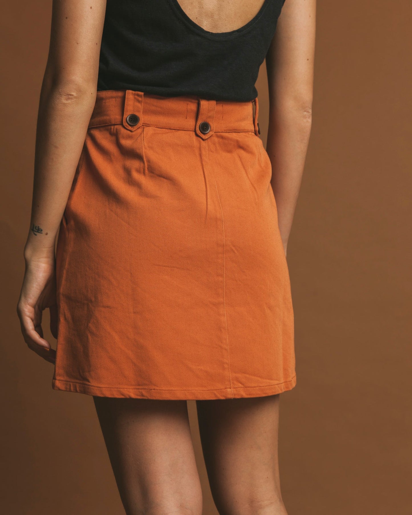 Jupe terracotta en coton bio - Marsha