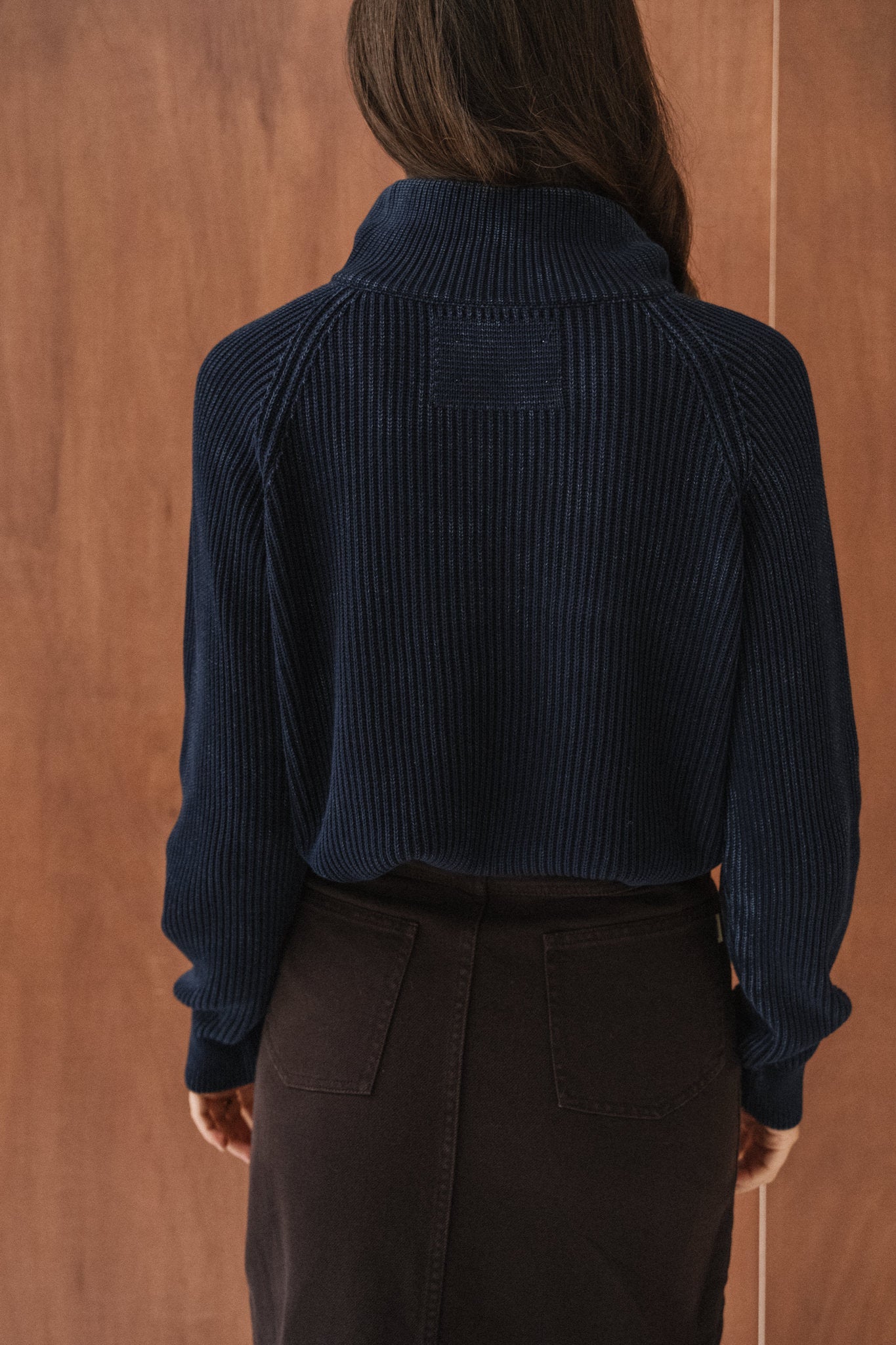 Pull col zippé en coton bio | bleu "ronyiaas gmt dye - night sky"