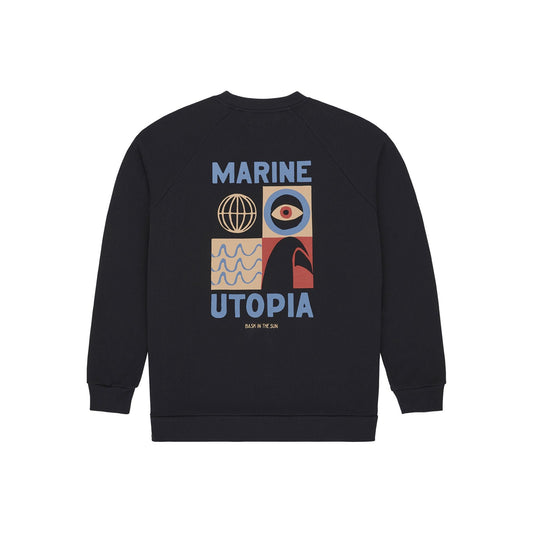 Sweat imprimé en coton bio | marine "night marine utopia sweat"