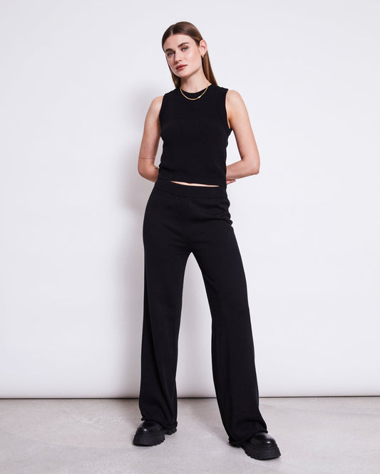 Pantalon ample en coton bio | Noir "Anna black"