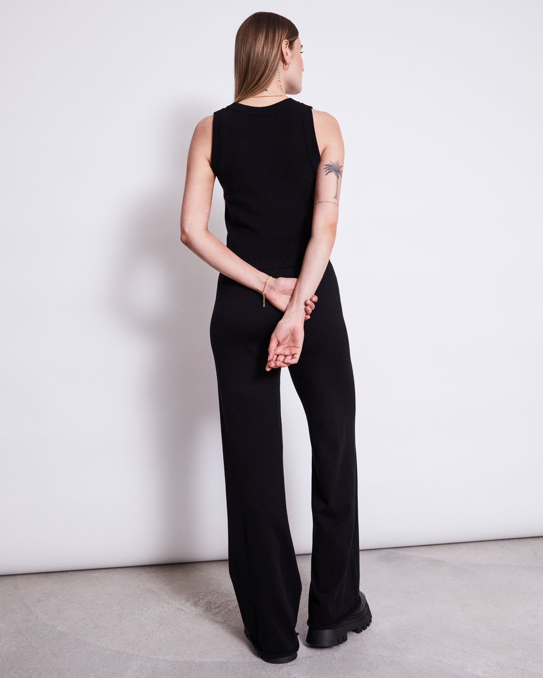 Pantalon ample en coton bio | Noir "Anna black"