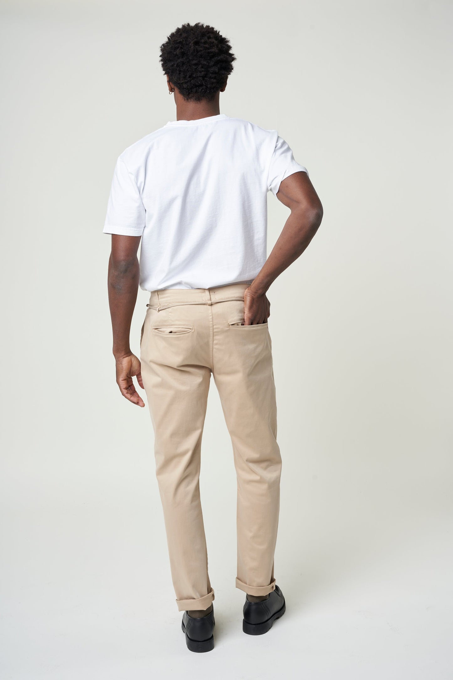 Pantalon droit beige en coton bio - sand tiago pant