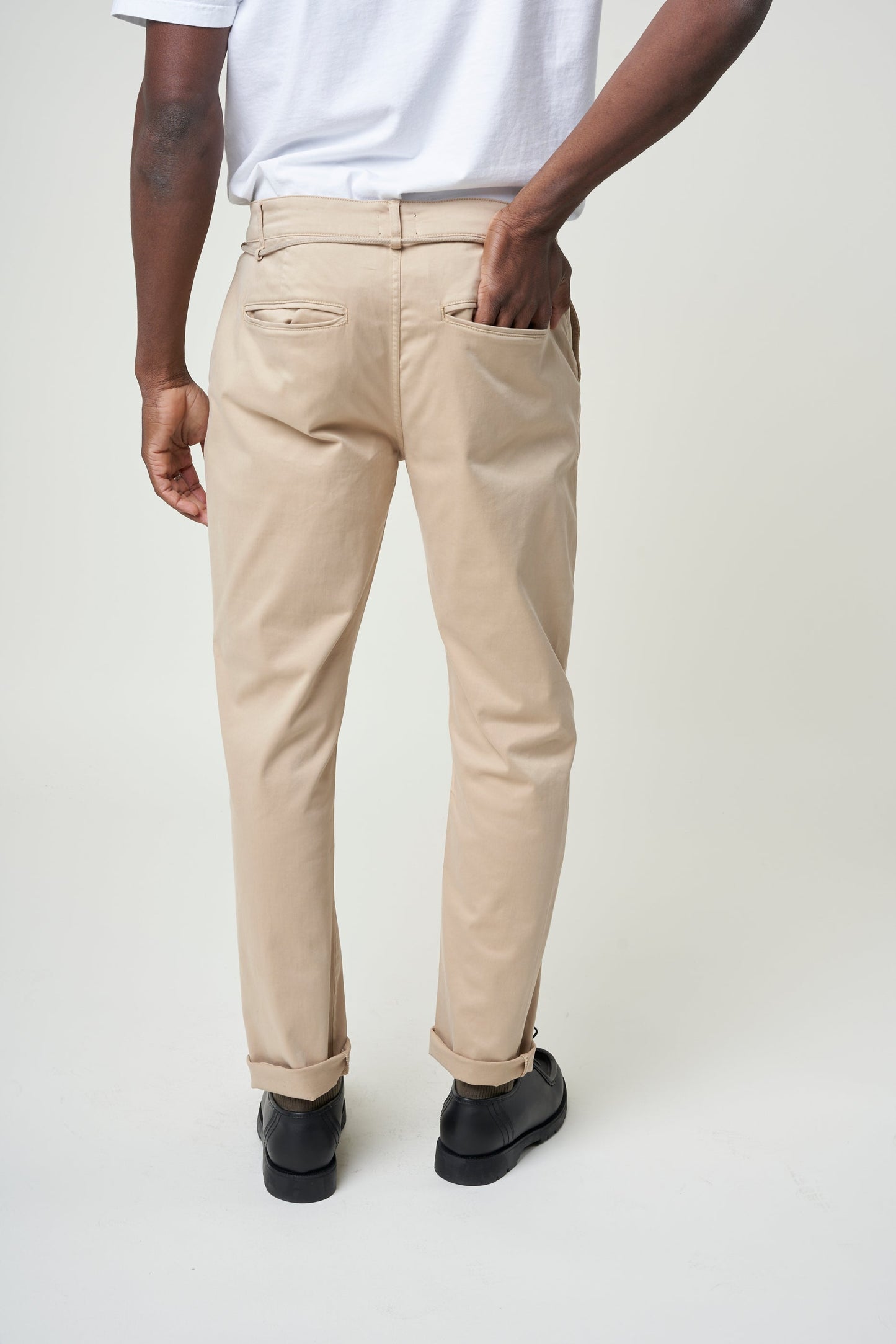 Pantalon droit beige en coton bio - sand tiago pant