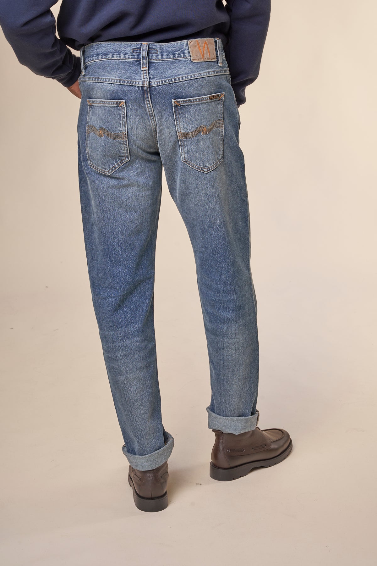Jean fuselé en coton bio | bleu délavé "steady eddie ii blue tornado"