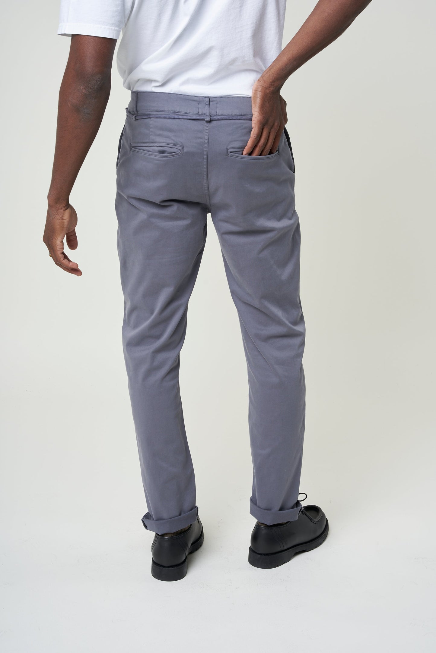 Pantalon droit bleu en coton bio - storm tiago pant