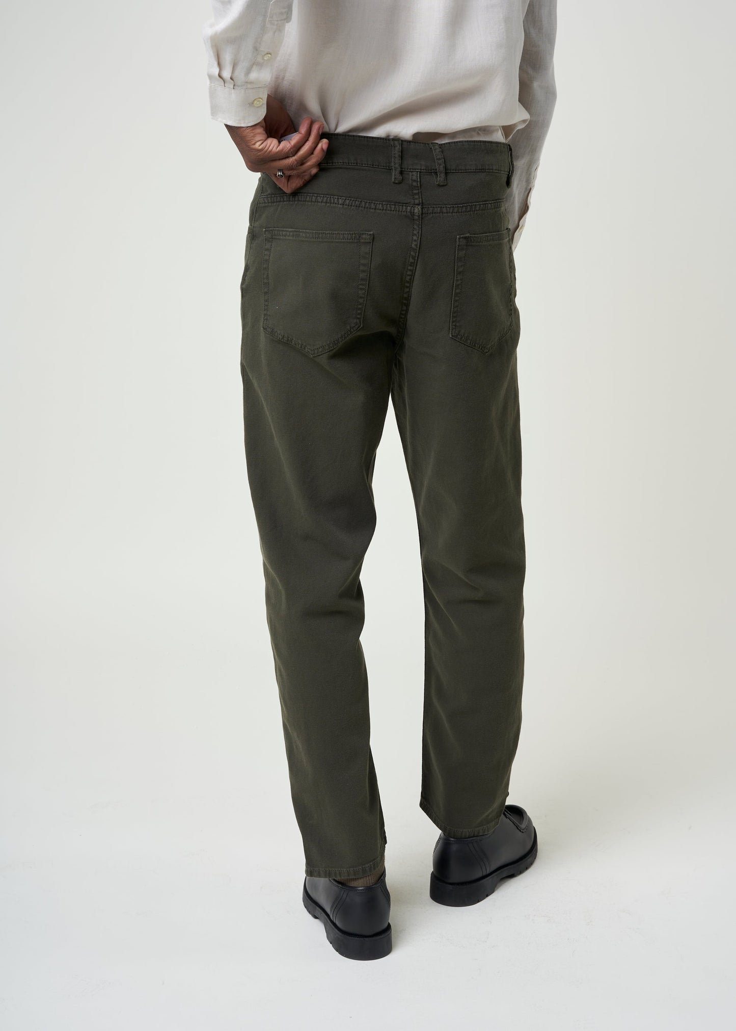 Pantalon vert forêt en sergé de coton bio - tim canvas relaxed fit forrest night