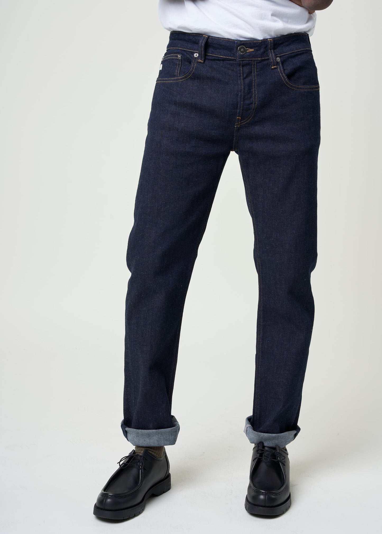 Jean droit en coton bio | bleu brut "Regular Bryce Strong blue"