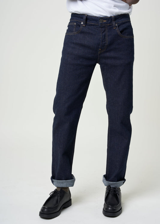 Jean droit en coton bio | bleu brut "Regular Bryce Strong blue"