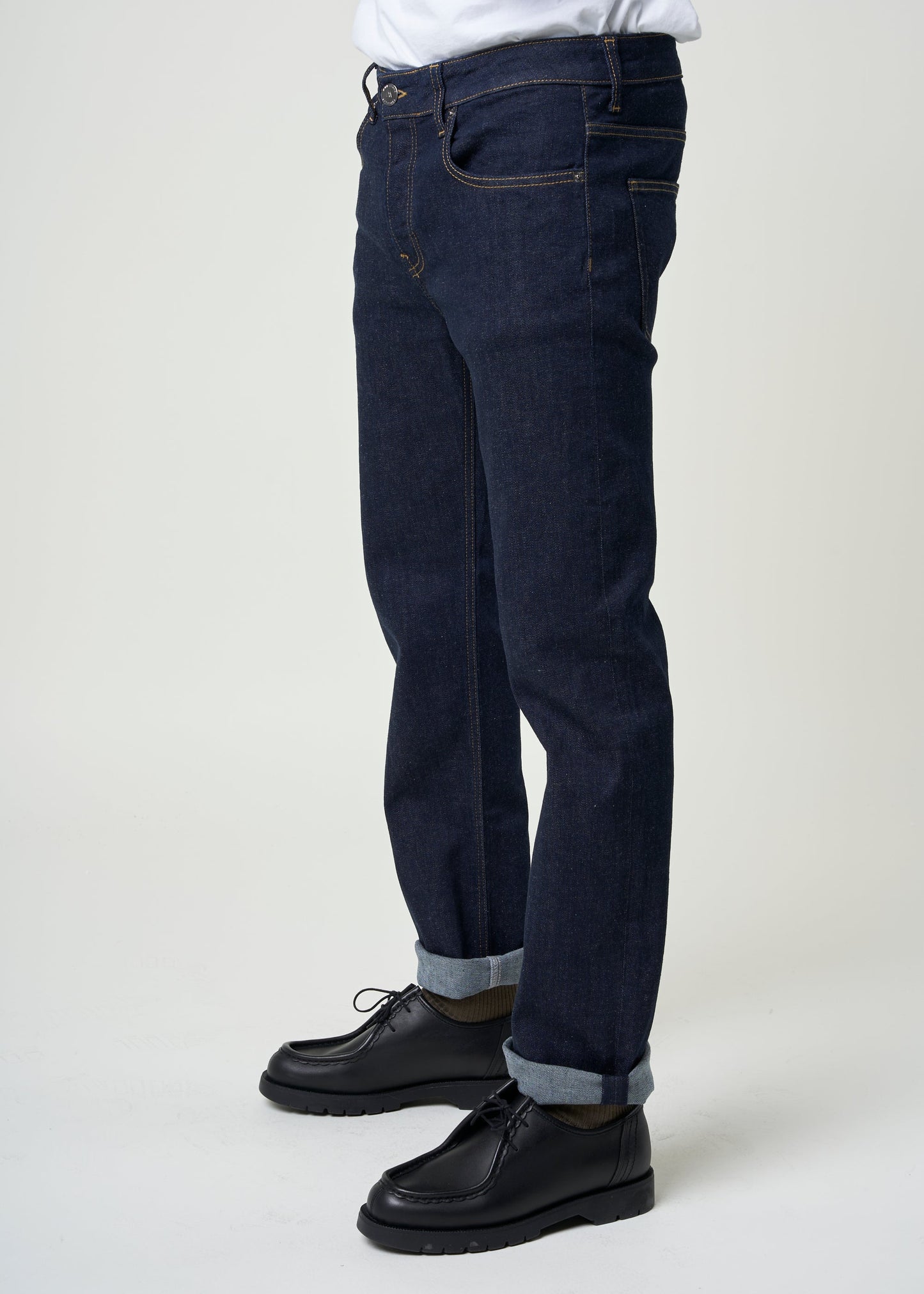 Jean droit en coton bio | bleu brut "Regular Bryce Strong blue"