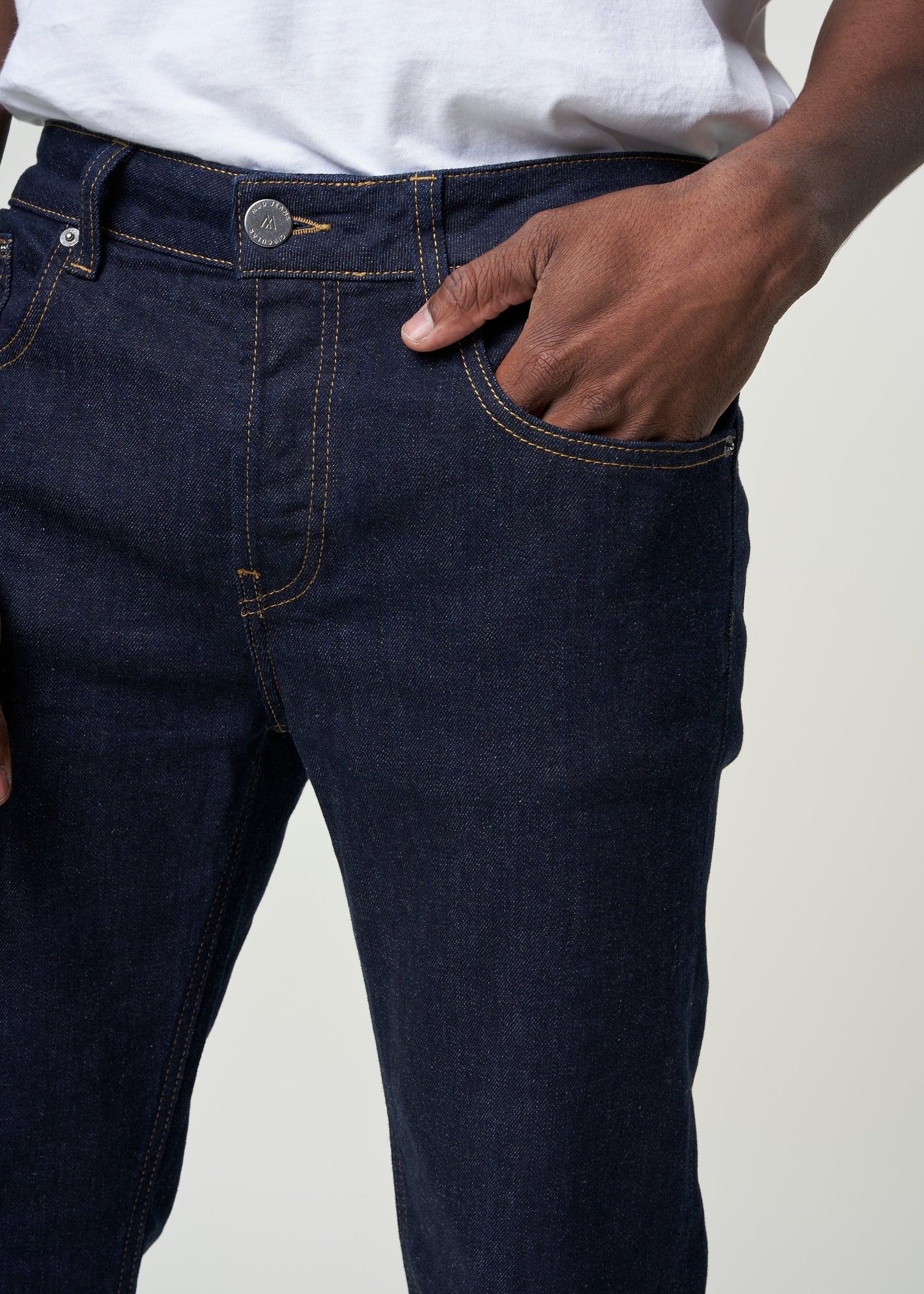 Jean droit en coton bio | bleu brut "Regular Bryce Strong blue"