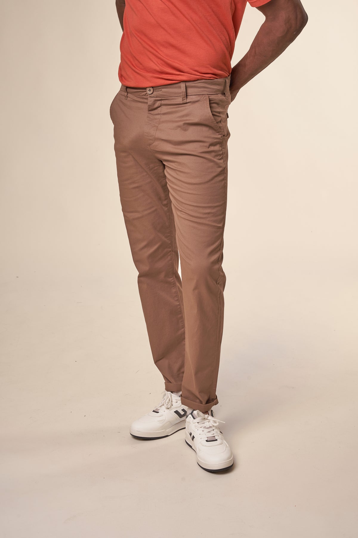 Chino marron en coton bio - chuck cub