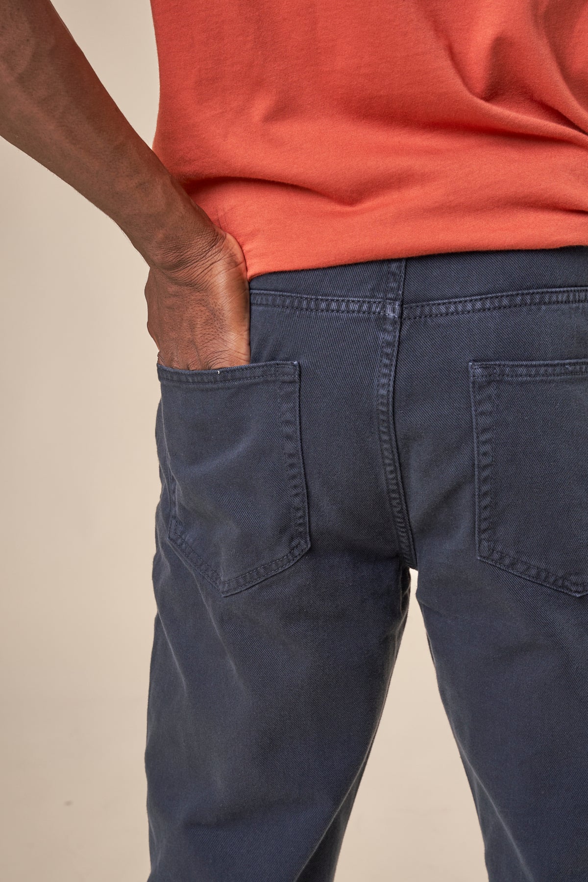 Pantalon en sergé de coton bio | Marine "tim tapered twill 5-pocket pants total eclipse"