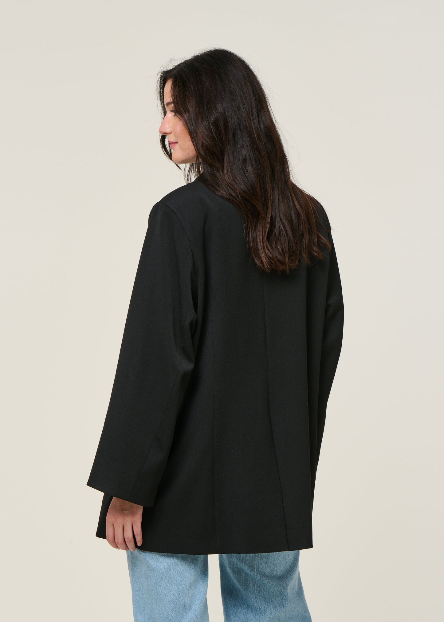 Blazer noir en recyclé et tencel - durance black