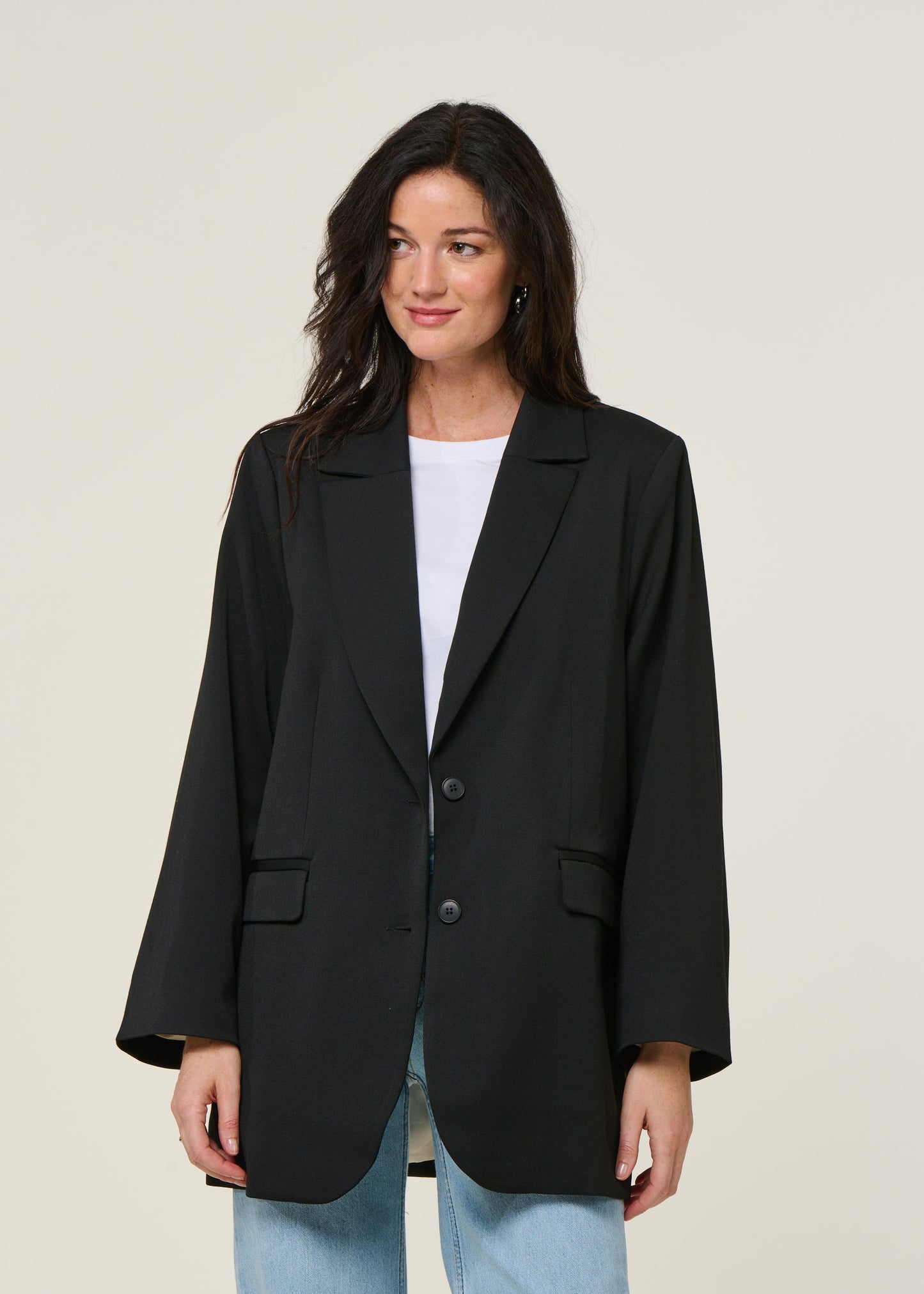 Blazer noir en recyclé et tencel - durance black