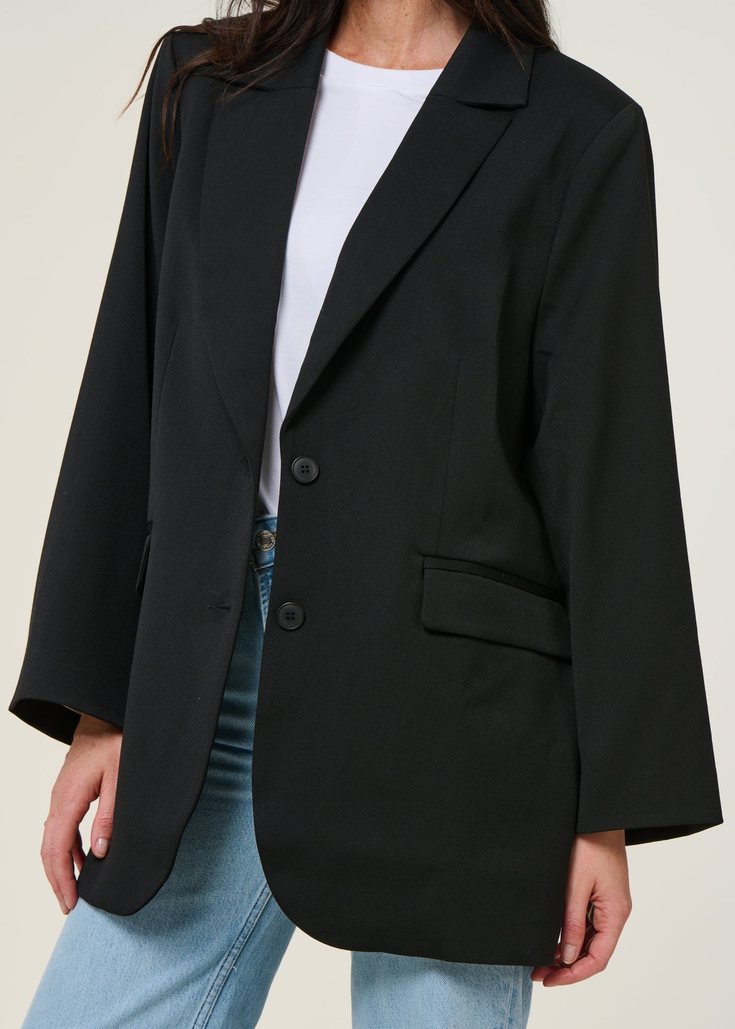 Blazer noir en recyclé et tencel - durance black