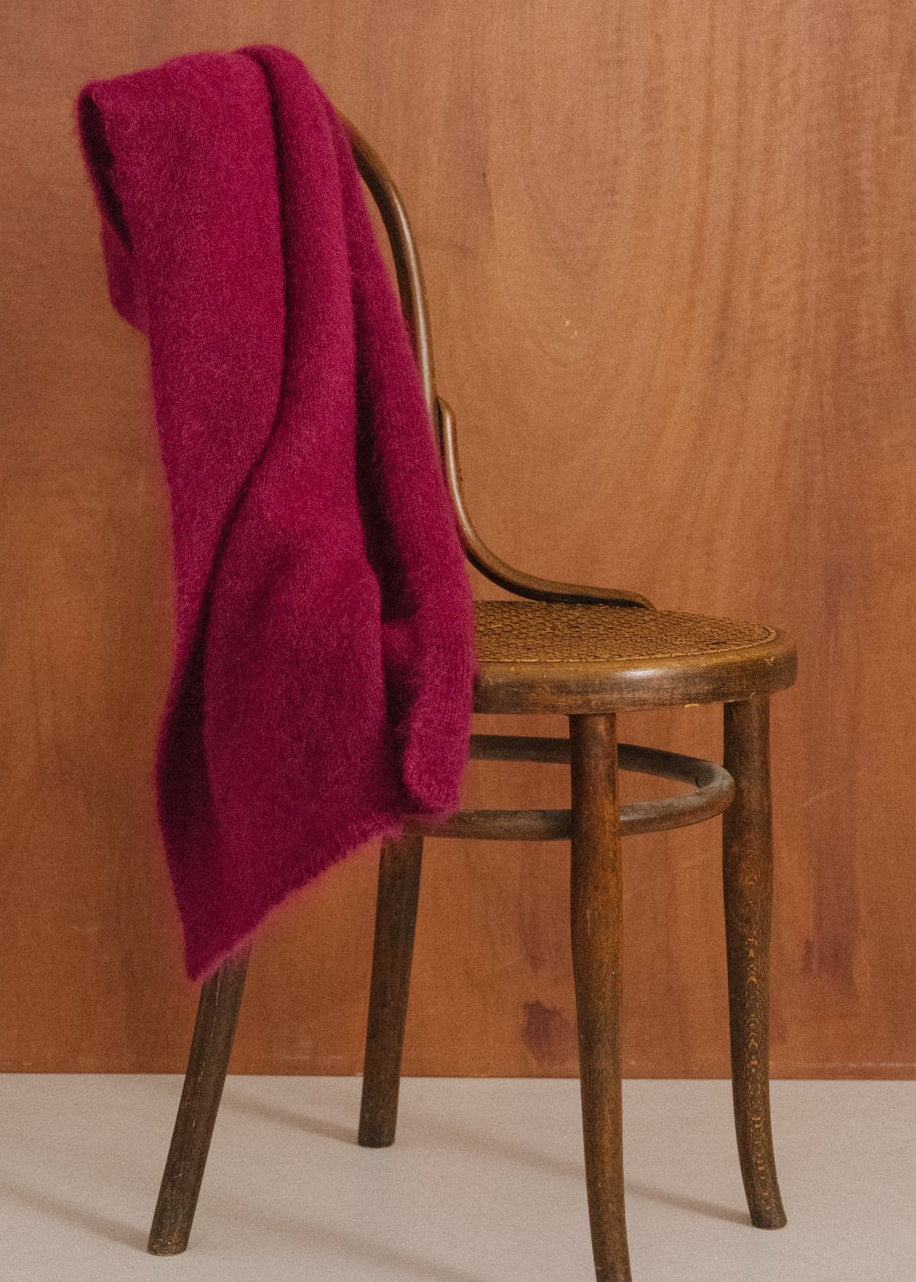 Echarpe en mohair certifié | framboise "Éléanore"