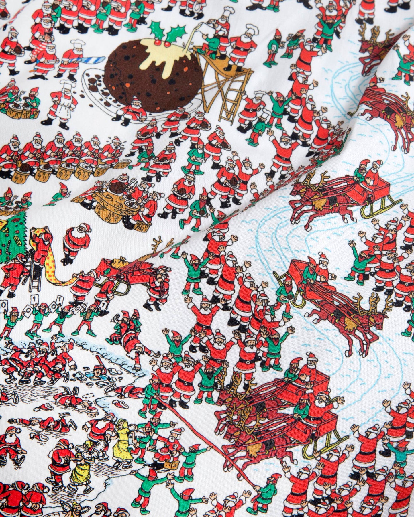 Caleçons à motifs en coton bio - where is wally xmas boxer - white