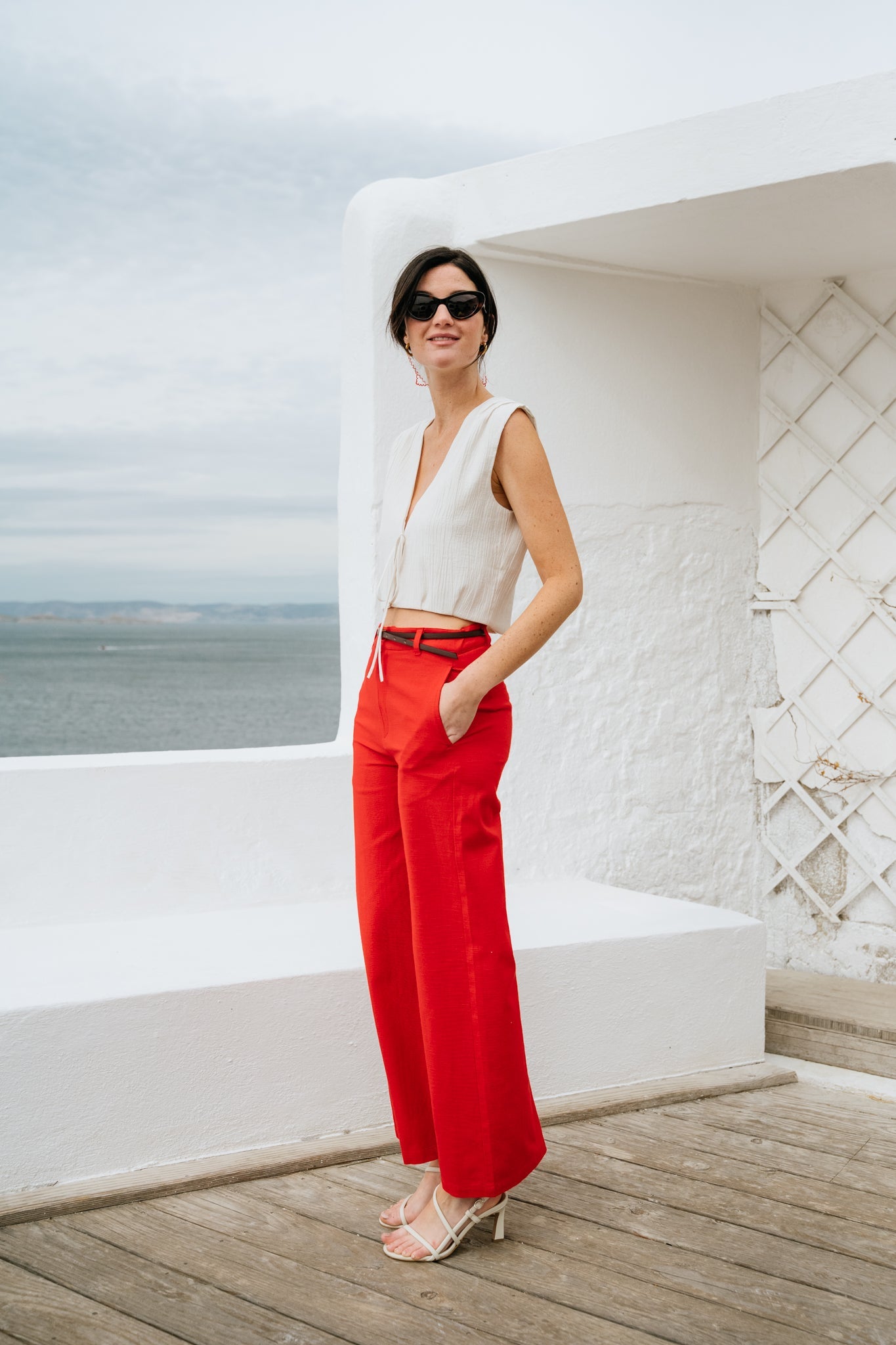 Top en tencel® (procédé Lyocell) | blanc "Stroget - offwhite"