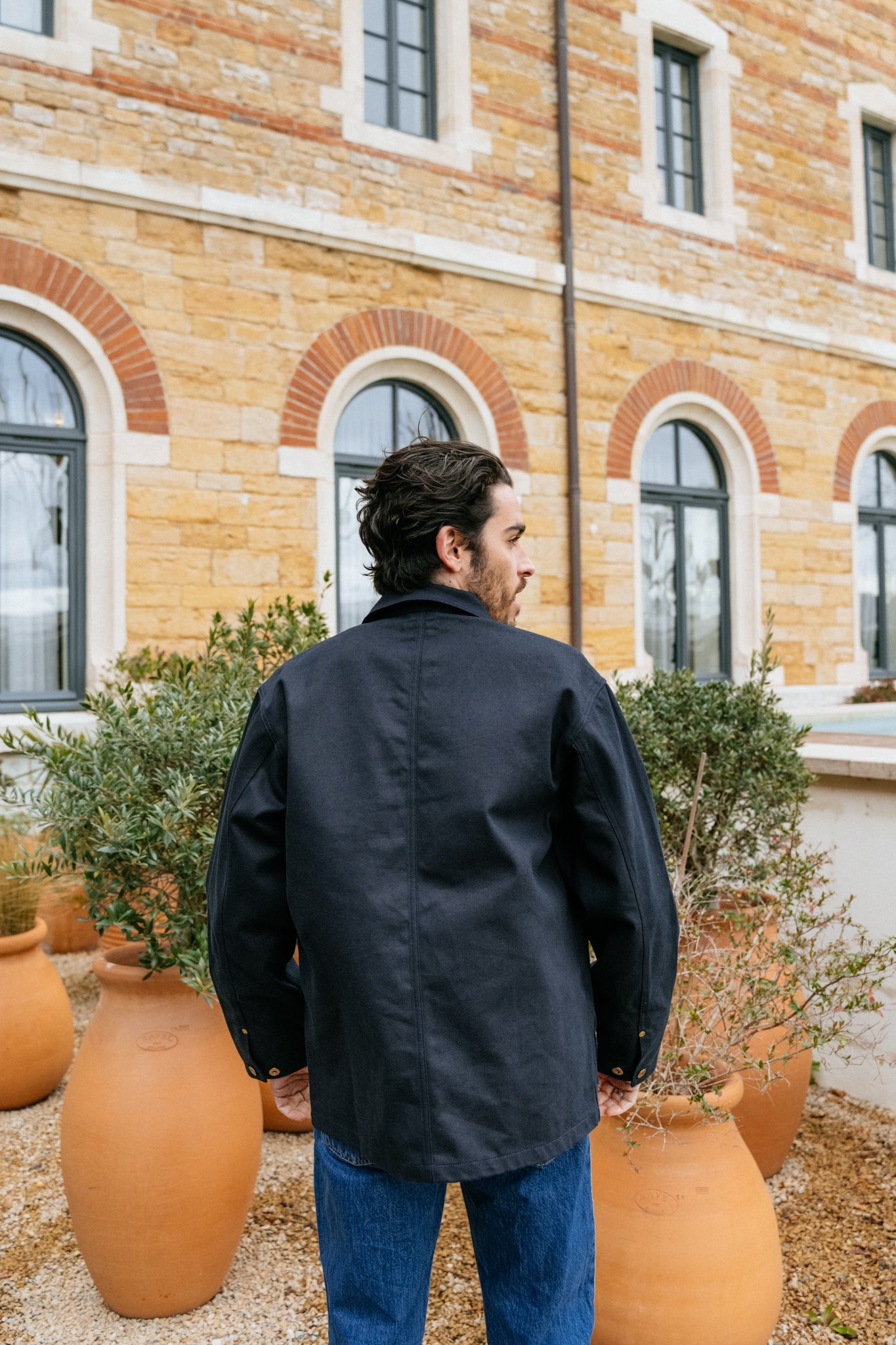 Veste jean en coton recyclé - chore jacket rebirth - navy