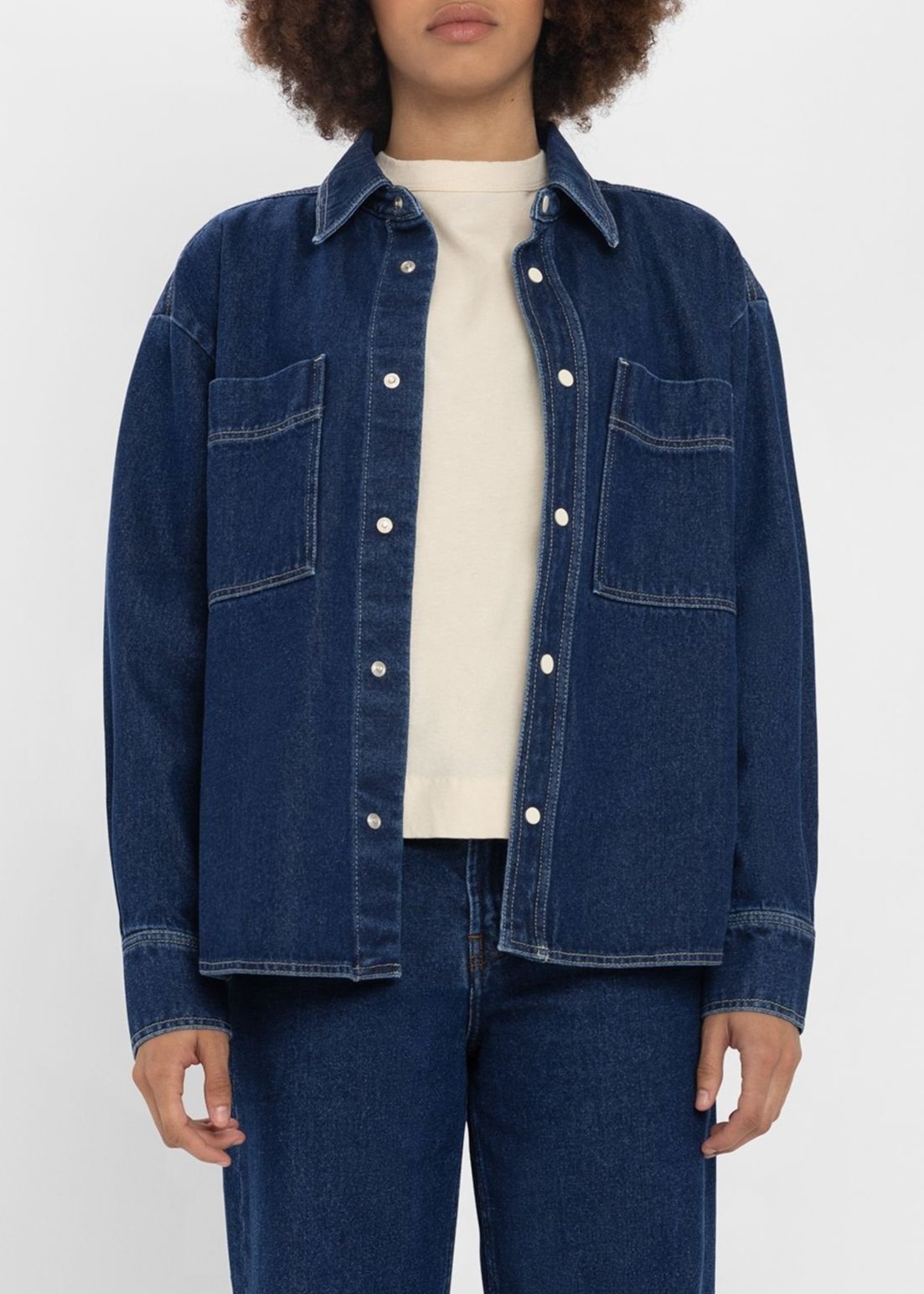 Chemise denim en coton bio | brut "zain - indigo"