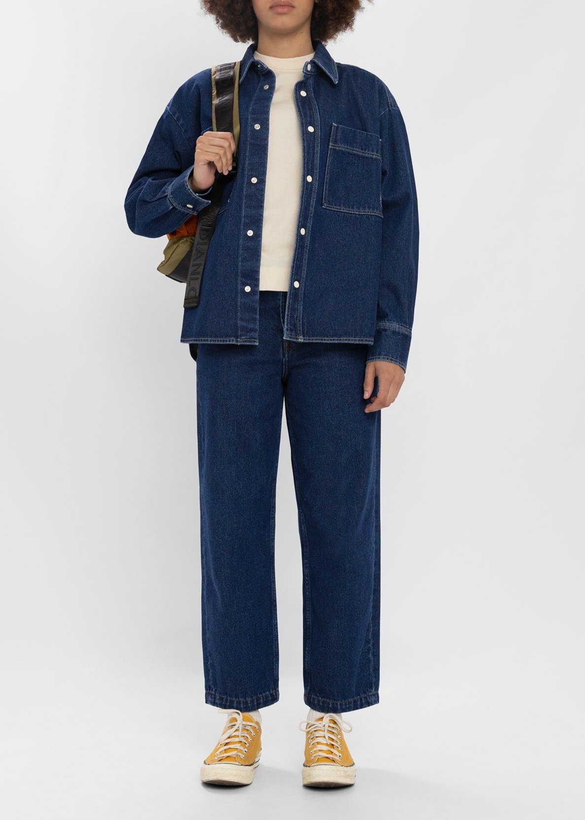 Chemise denim en coton bio | brut "zain - indigo"