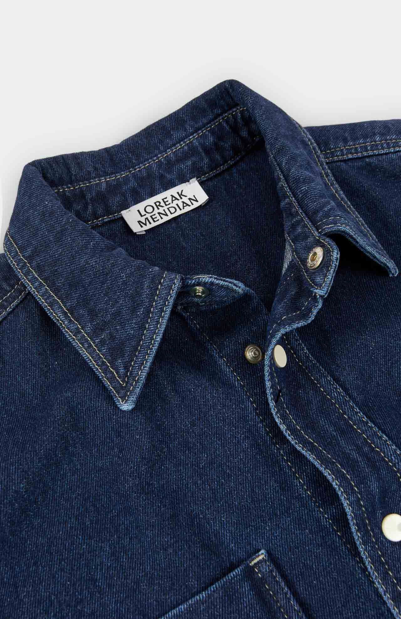 Chemise denim en coton bio | brut "zain - indigo"