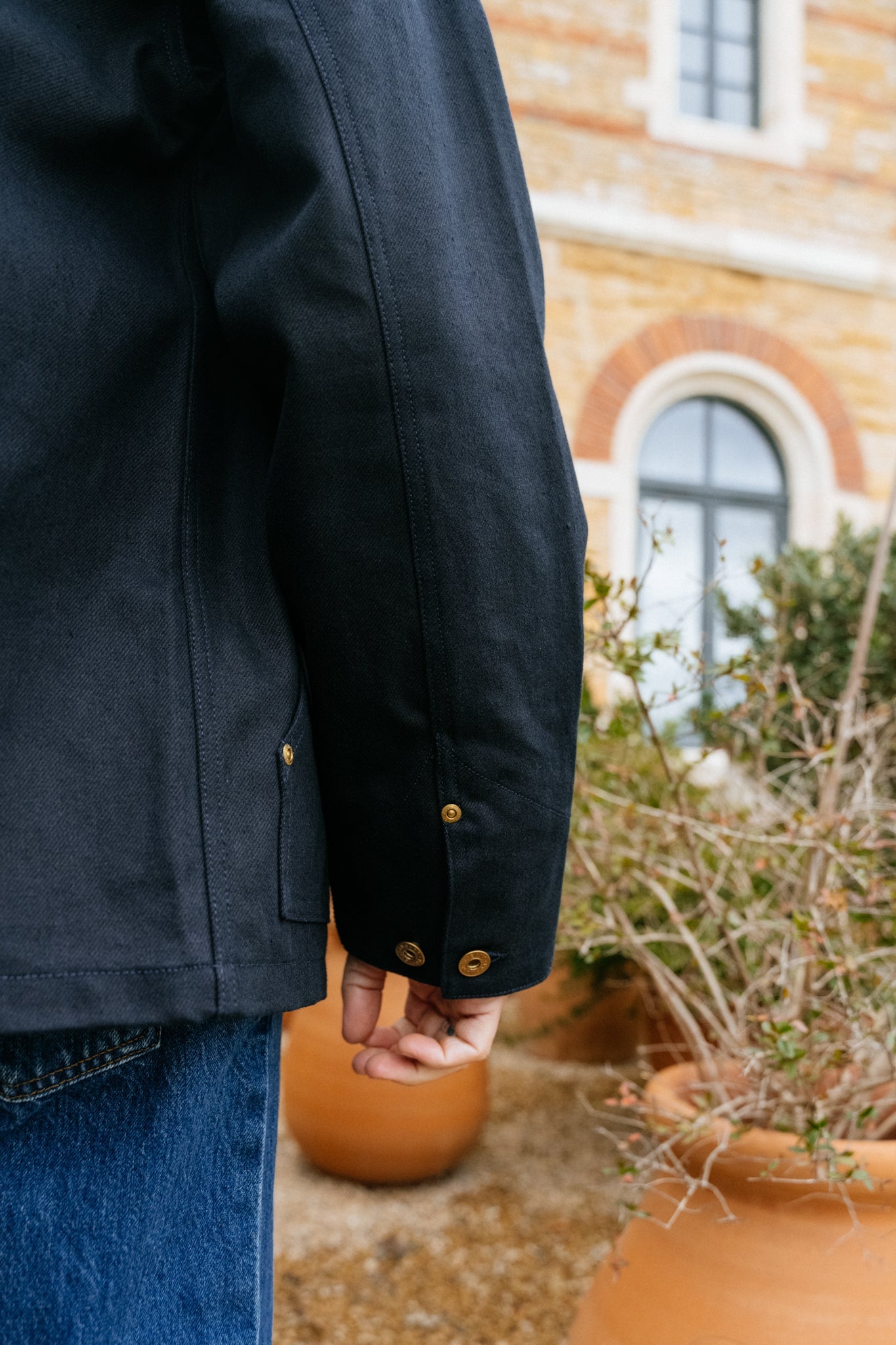 Veste jean en coton recyclé - chore jacket rebirth - navy