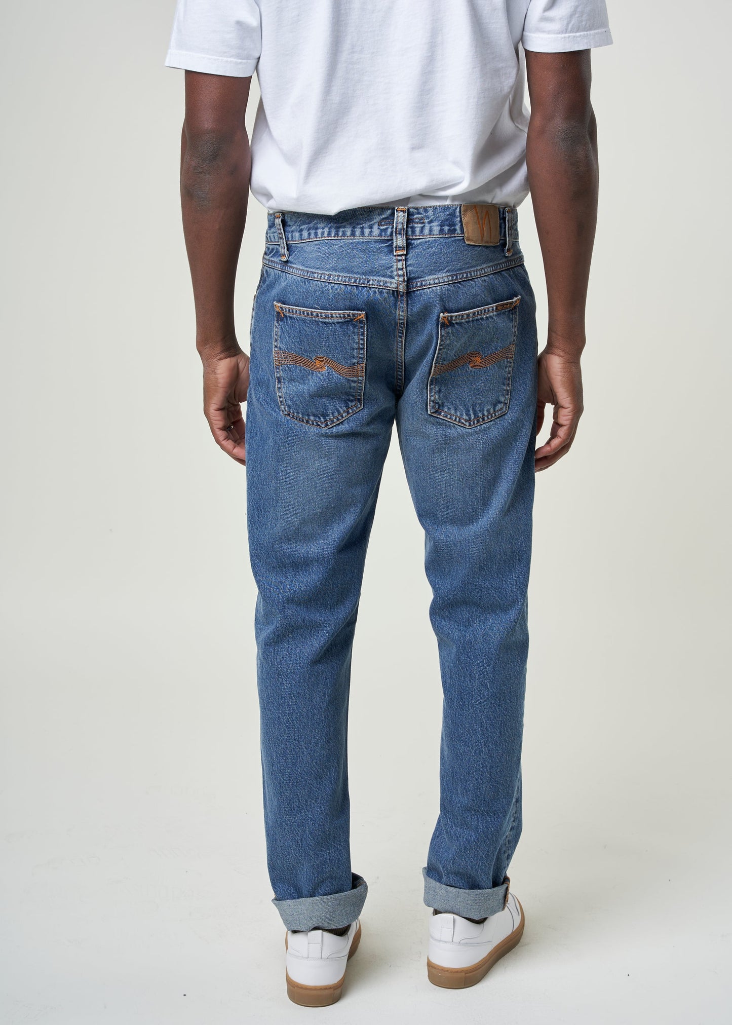 Jean droit bleu en coton bio et recyclé - gritty jackson far out